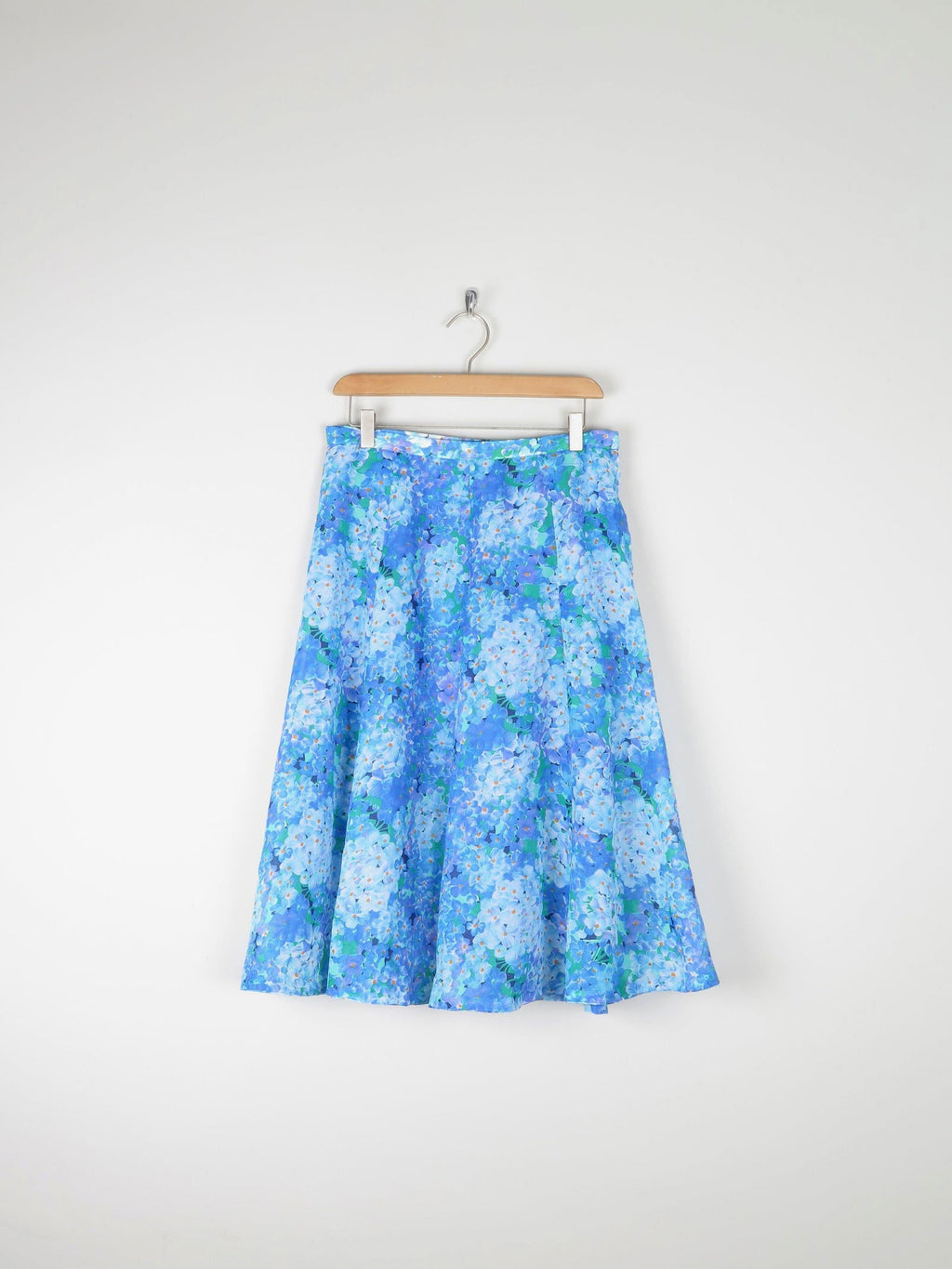 Vintage Blue Floral 1970s Floaty Summer Skirt 10/12 - The Harlequin