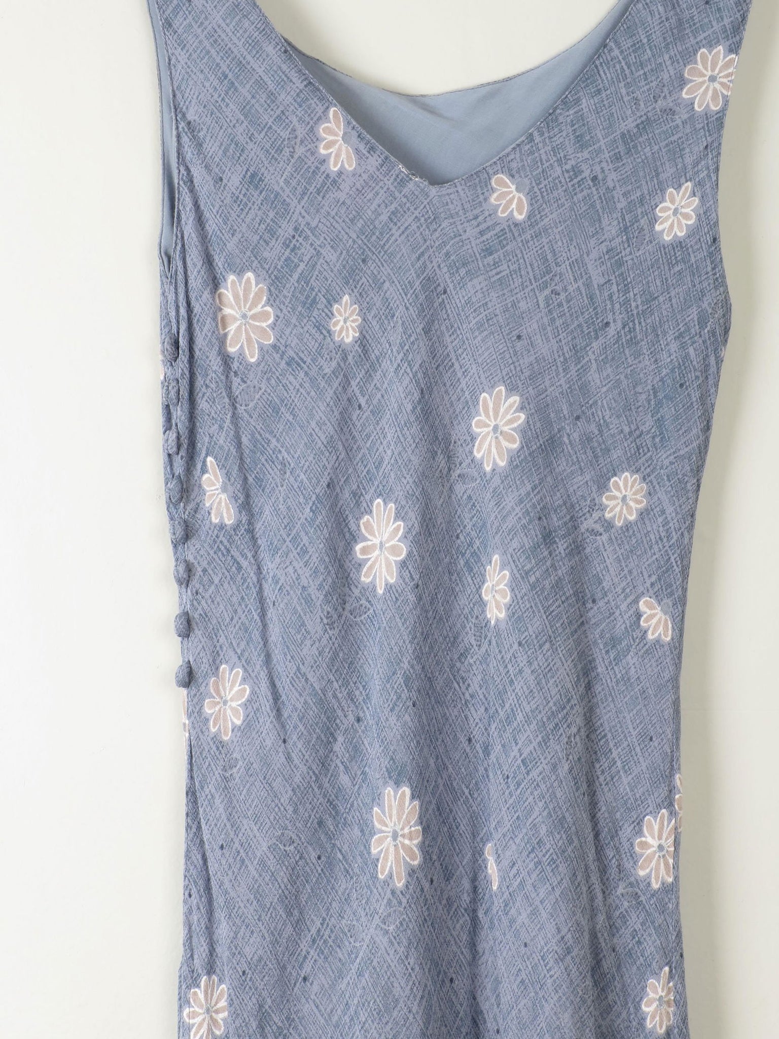 Vintage Blue Floral Slip Dress XS/S - The Harlequin