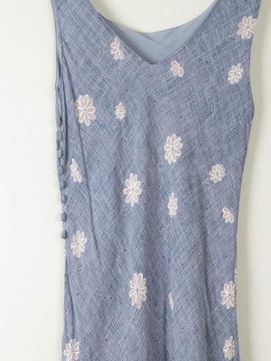 Vintage Blue Floral Slip Dress XS/S - The Harlequin