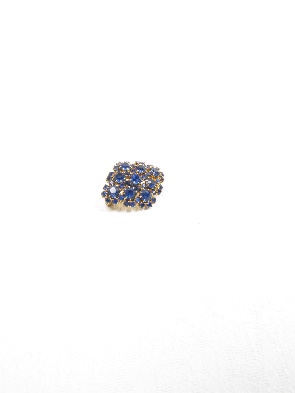Vintage Blue & Gold Paste Brooch - The Harlequin