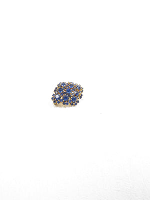 Vintage Blue & Gold Paste Brooch - The Harlequin
