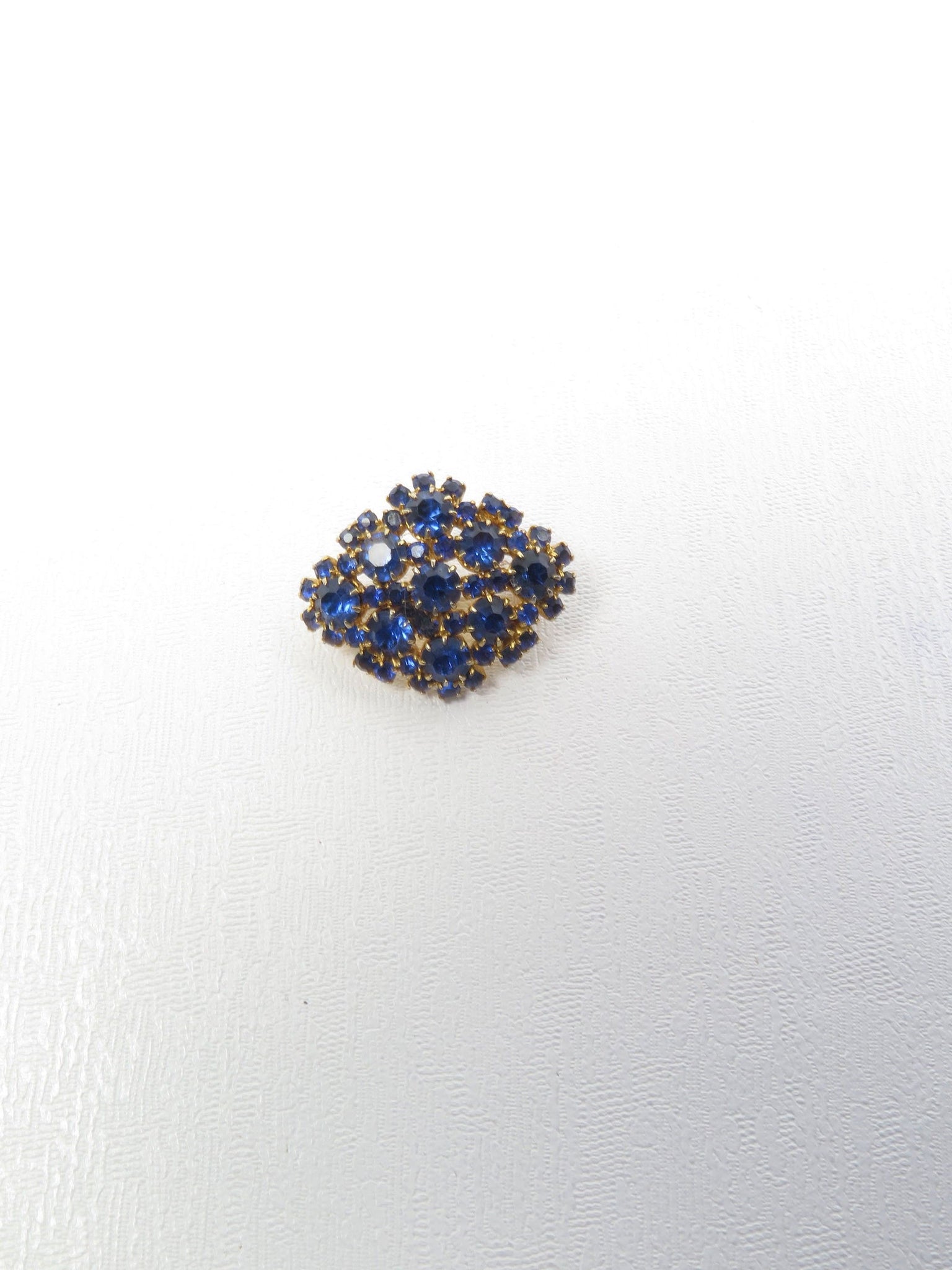 Vintage Blue & Gold Paste Brooch - The Harlequin