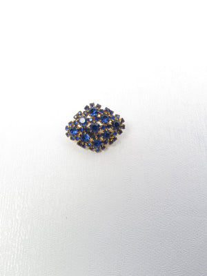 Vintage Blue & Gold Paste Brooch - The Harlequin