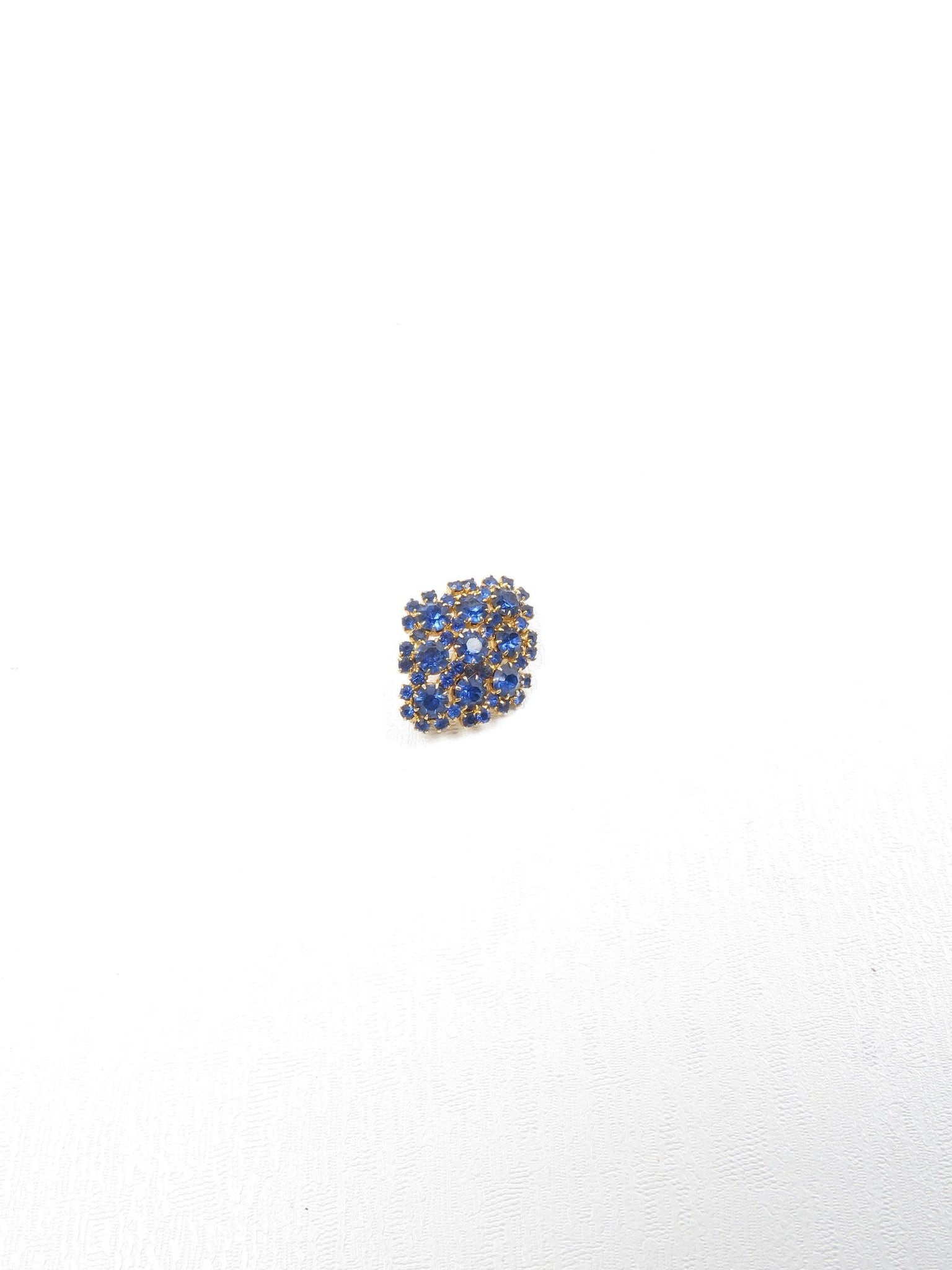 Vintage Blue & Gold Paste Brooch - The Harlequin