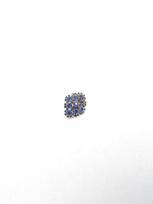 Vintage Blue & Gold Paste Brooch - The Harlequin