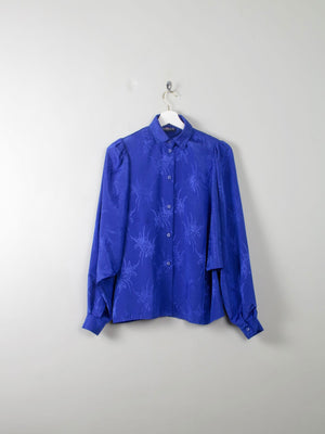 Vintage Blue Patterned Blouse S - The Harlequin