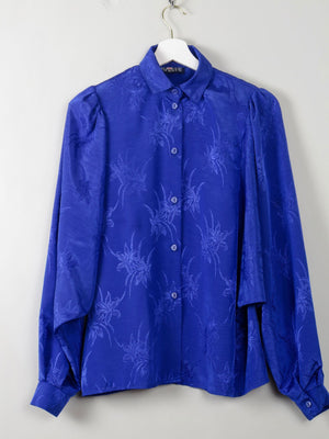 Vintage Blue Patterned Blouse S - The Harlequin
