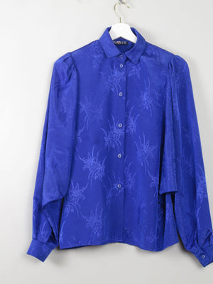 Vintage Blue Patterned Blouse S - The Harlequin