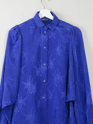 Vintage Blue Patterned Blouse S - The Harlequin