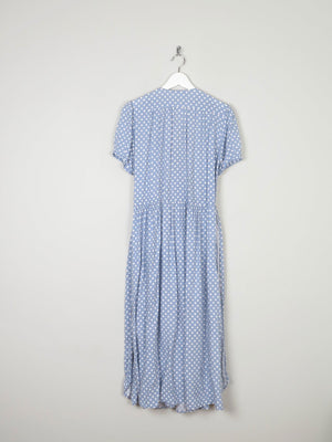 Vintage Blue Polka Dot Wrap Over Midi Dress M/L 12/14 - The Harlequin