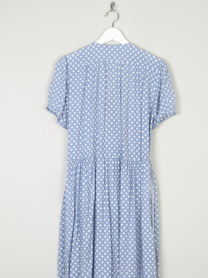 Vintage Blue Polka Dot Wrap Over Midi Dress M/L 12/14 - The Harlequin