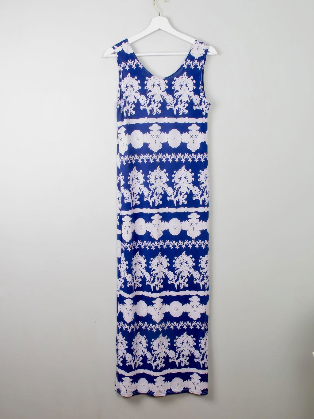 Vintage Blue Printed Maxi Dress S/M - The Harlequin