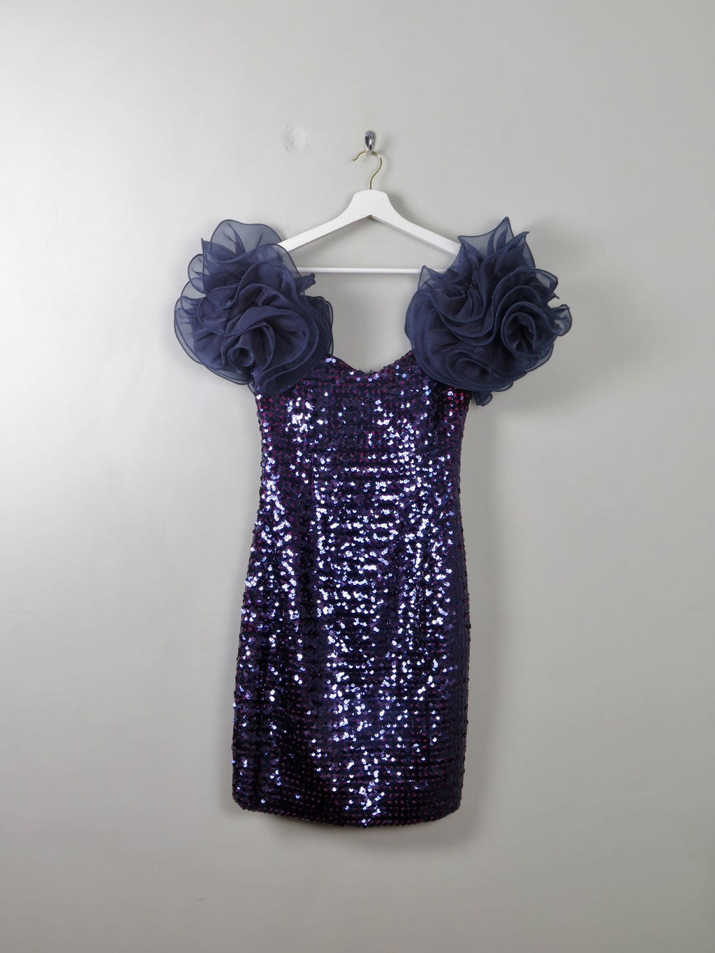 Vintage Blue Sequin 1980s Dress XS - The Harlequin