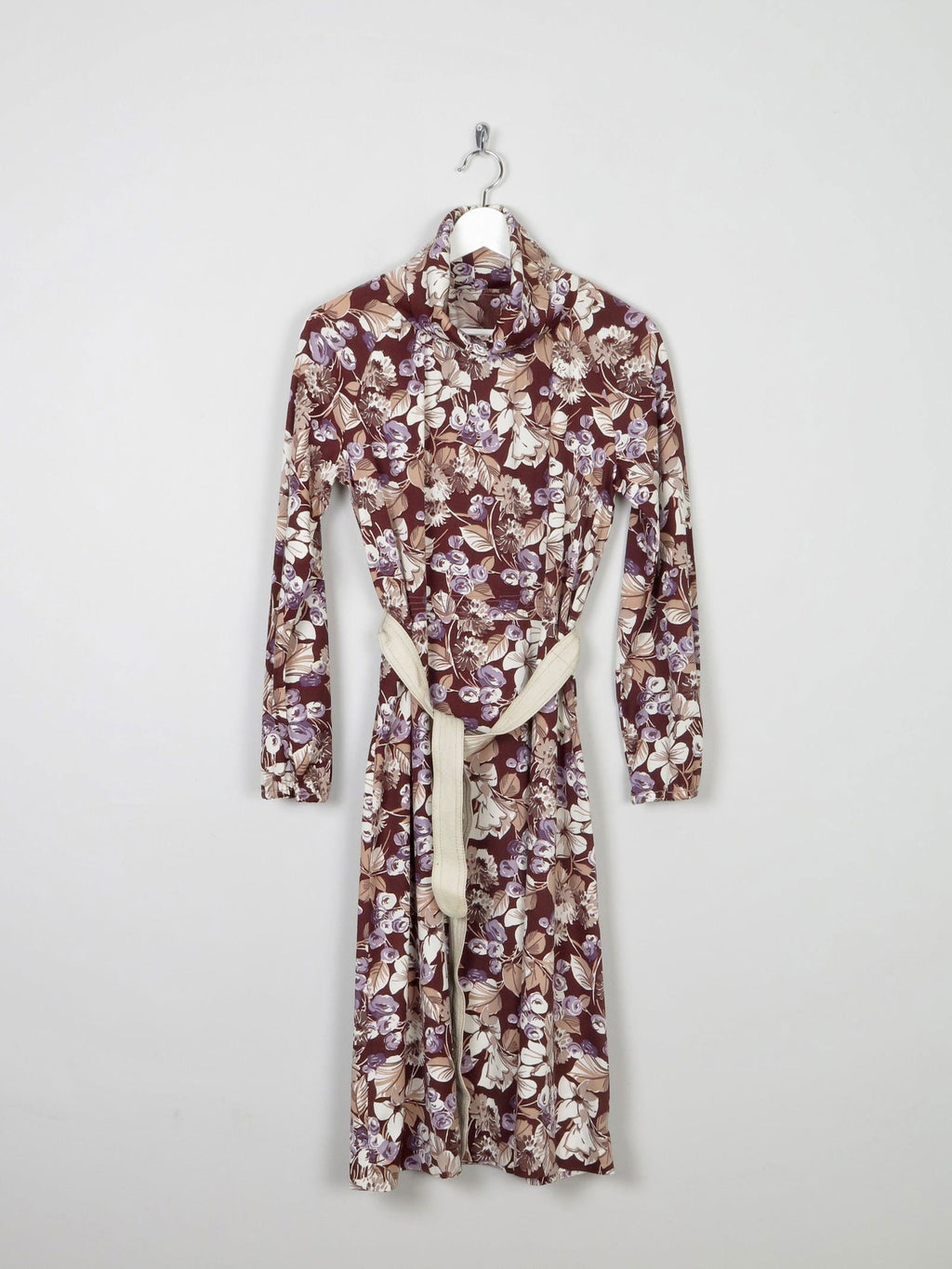 Vintage Botanical Graphic Print 1970s Dress S/M - The Harlequin