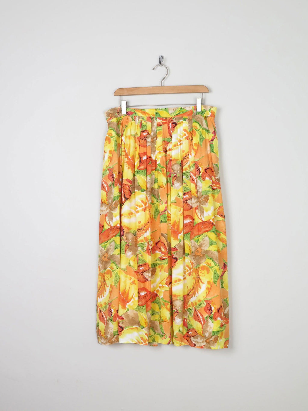 Vintage Bright Printed Midi Skirt L - The Harlequin
