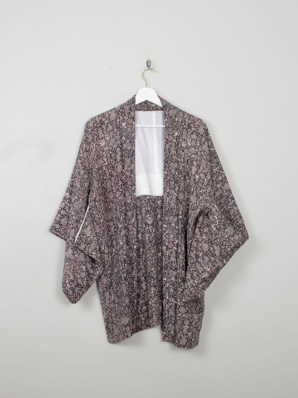 Vintage Brocade Harori Kimono Pink & Grey M - The Harlequin