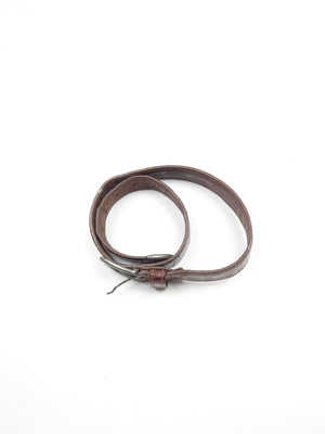 Vintage Brown Leather Belt Espirt Mock Crock S - The Harlequin