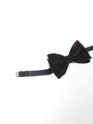 Vintage Brown Velvet Dickie Bow Tie Unworn - The Harlequin