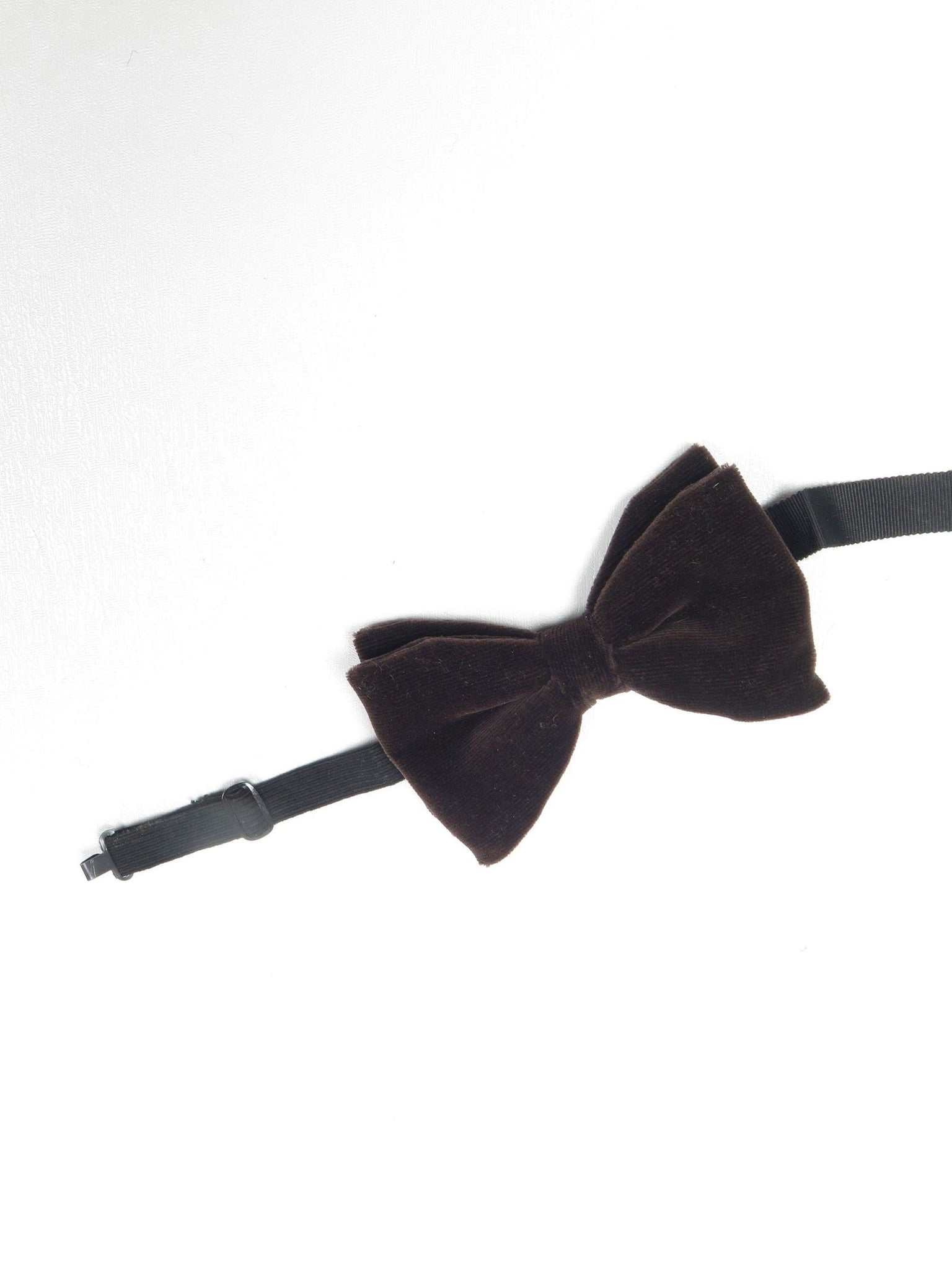 Vintage Brown Velvet Dickie Bow Tie Unworn - The Harlequin