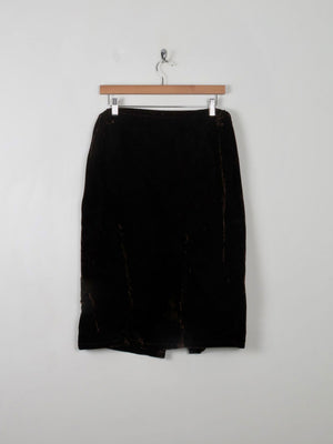 Vintage Brown Velvet Skirt L/XL - The Harlequin