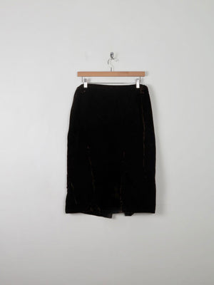 Vintage Brown Velvet Skirt L/XL - The Harlequin