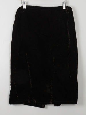 Vintage Brown Velvet Skirt L/XL - The Harlequin