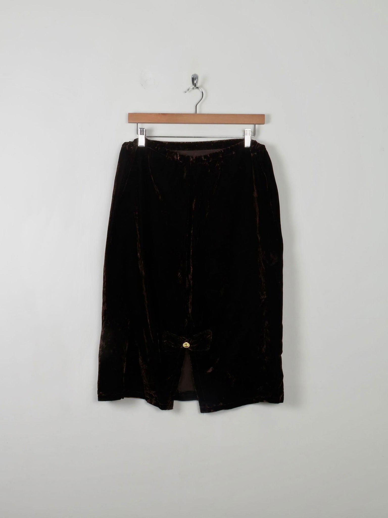 Vintage Brown Velvet Skirt L/XL - The Harlequin