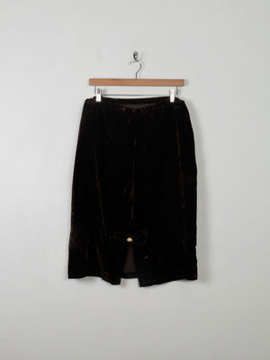 Vintage Brown Velvet Skirt L/XL - The Harlequin