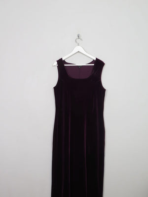 Vintage Burgundy Velvet Fitted Dress L/XL - The Harlequin