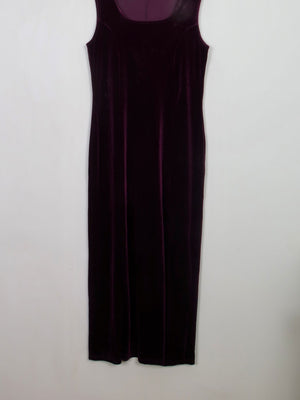 Vintage Burgundy Velvet Fitted Dress L/XL - The Harlequin