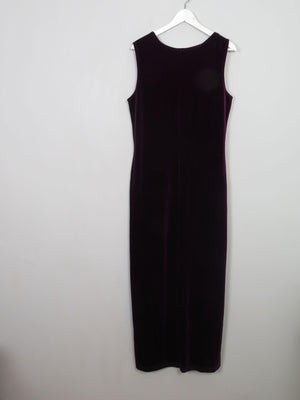 Vintage Burgundy Velvet Fitted Dress L/XL - The Harlequin