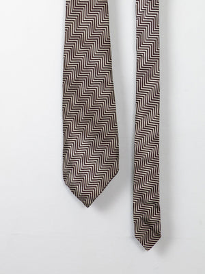 Vintage Cecil Gee Brown Patterned Tie - The Harlequin