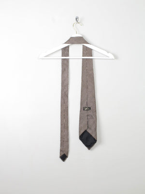 Vintage Cecil Gee Brown Patterned Tie - The Harlequin