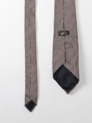 Vintage Cecil Gee Brown Patterned Tie - The Harlequin