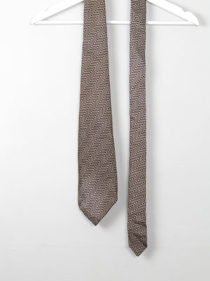 Vintage Cecil Gee Brown Patterned Tie - The Harlequin
