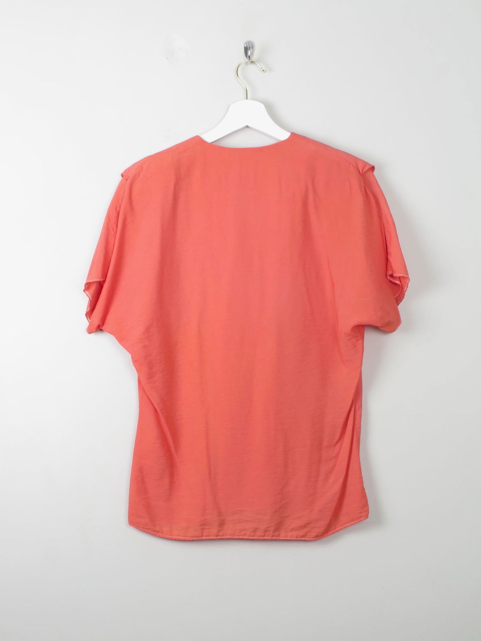 Vintage Coral Blouse With Collar S - The Harlequin