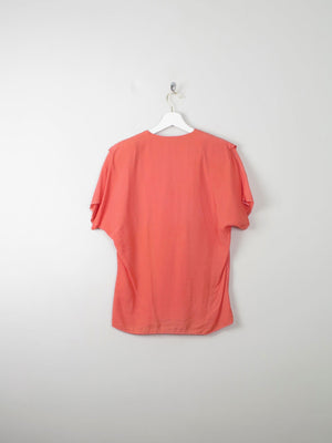 Vintage Coral Blouse With Collar S - The Harlequin