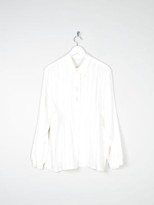 Vintage Cream Blouse With Collar & Rhinestone Detail L/XL - The Harlequin