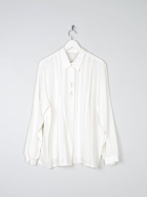 Vintage Cream Blouse With Collar & Rhinestone Detail L/XL - The Harlequin