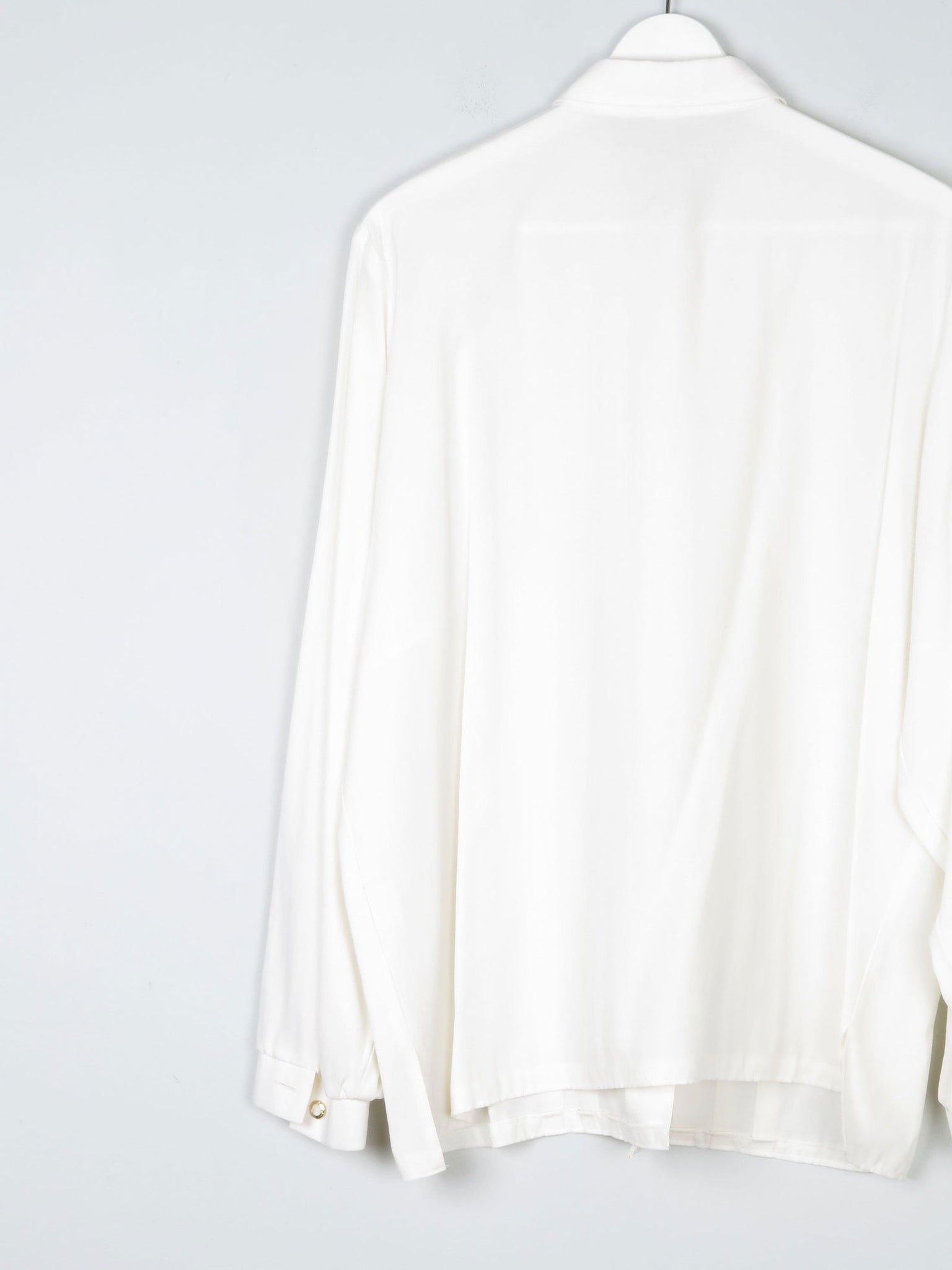 Vintage Cream Blouse With Collar & Rhinestone Detail L/XL - The Harlequin