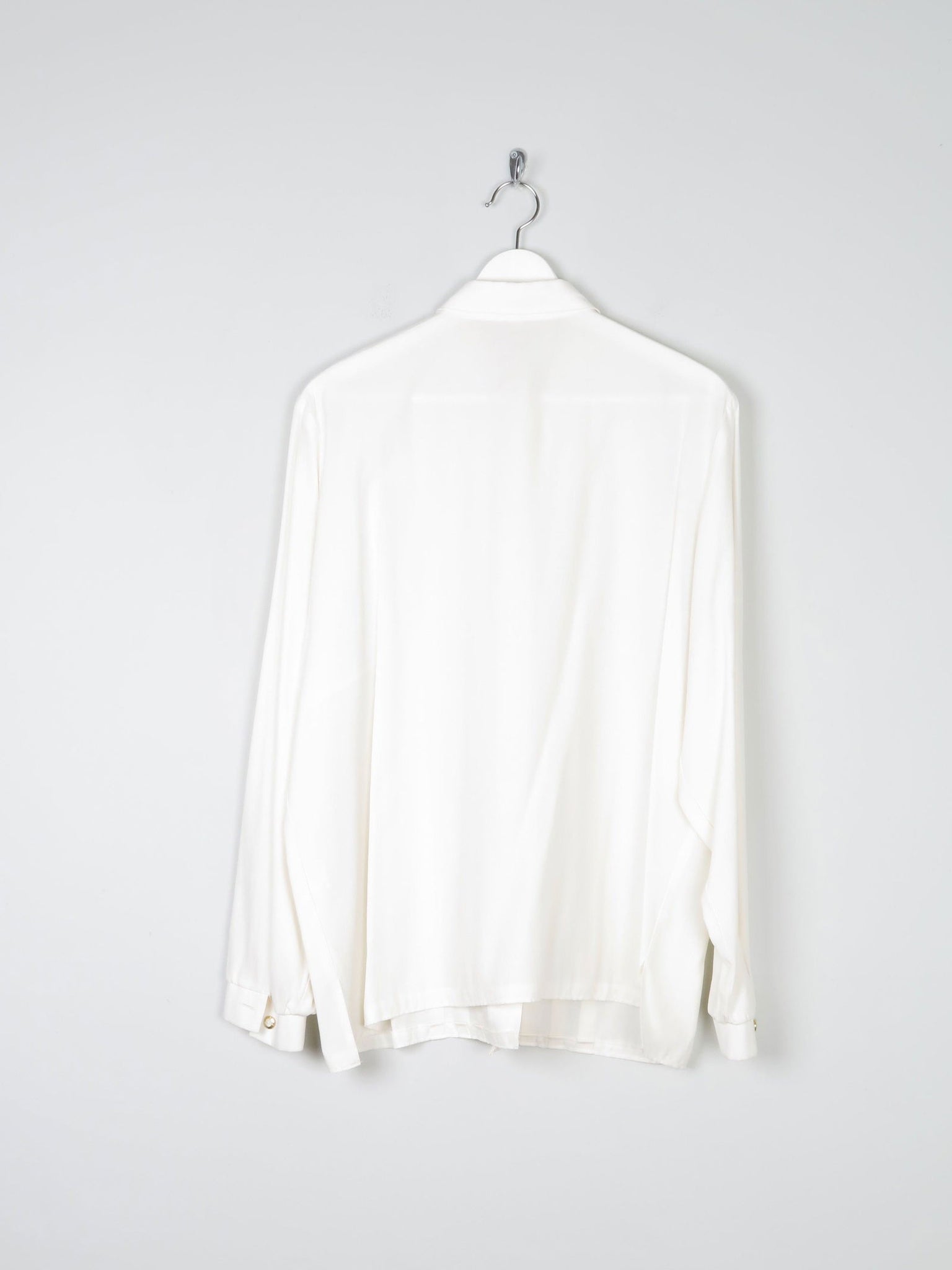 Vintage Cream Blouse With Collar & Rhinestone Detail L/XL - The Harlequin