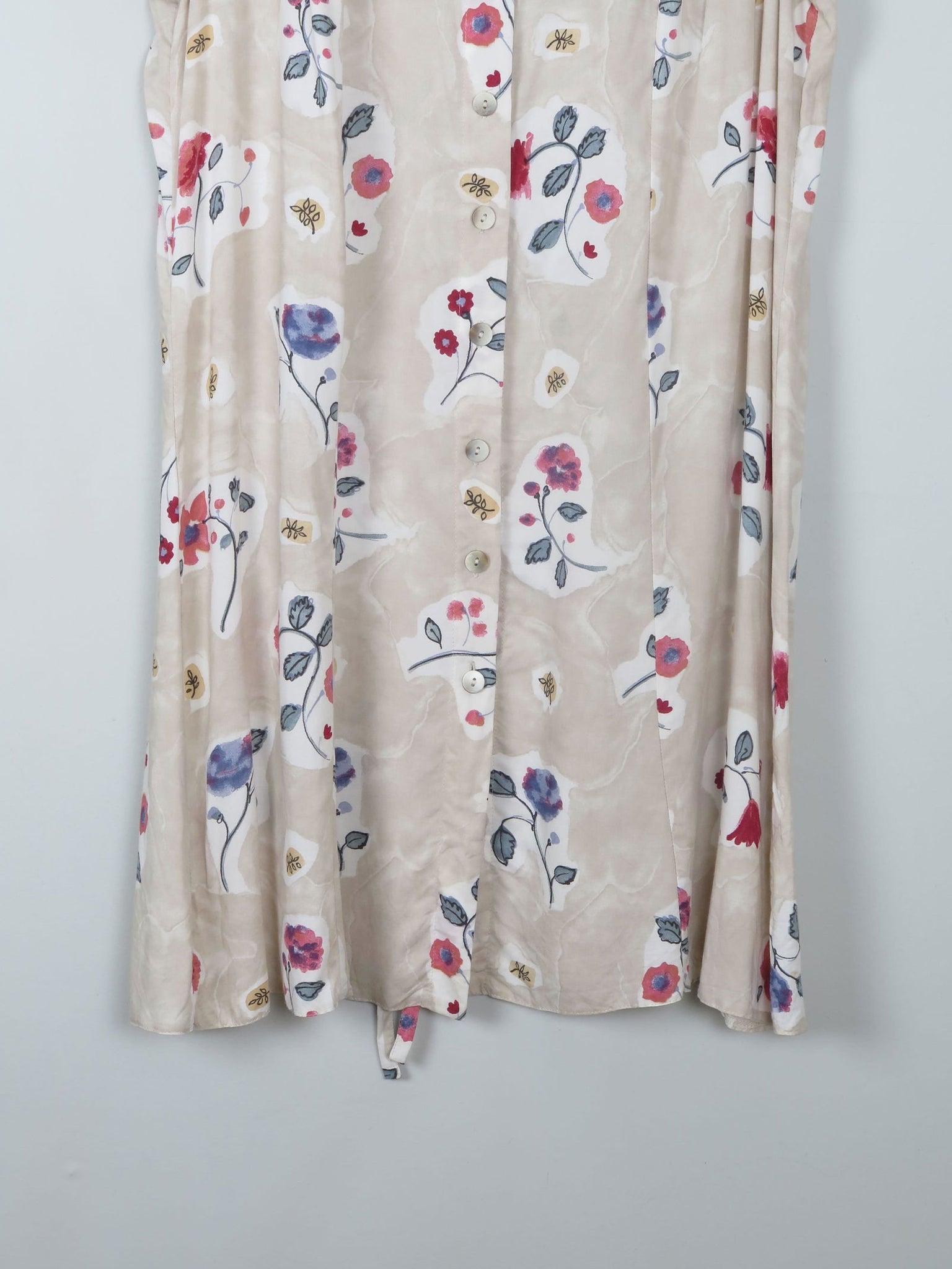 Vintage Cream Floral Dress L/XL - The Harlequin
