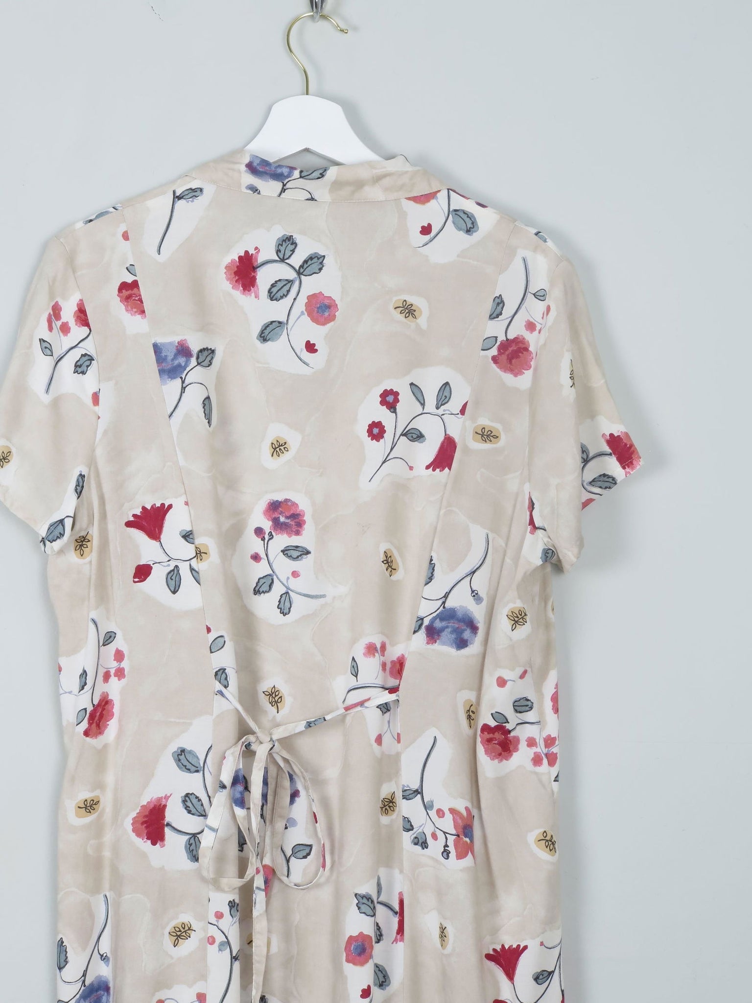 Vintage Cream Floral Dress L/XL - The Harlequin