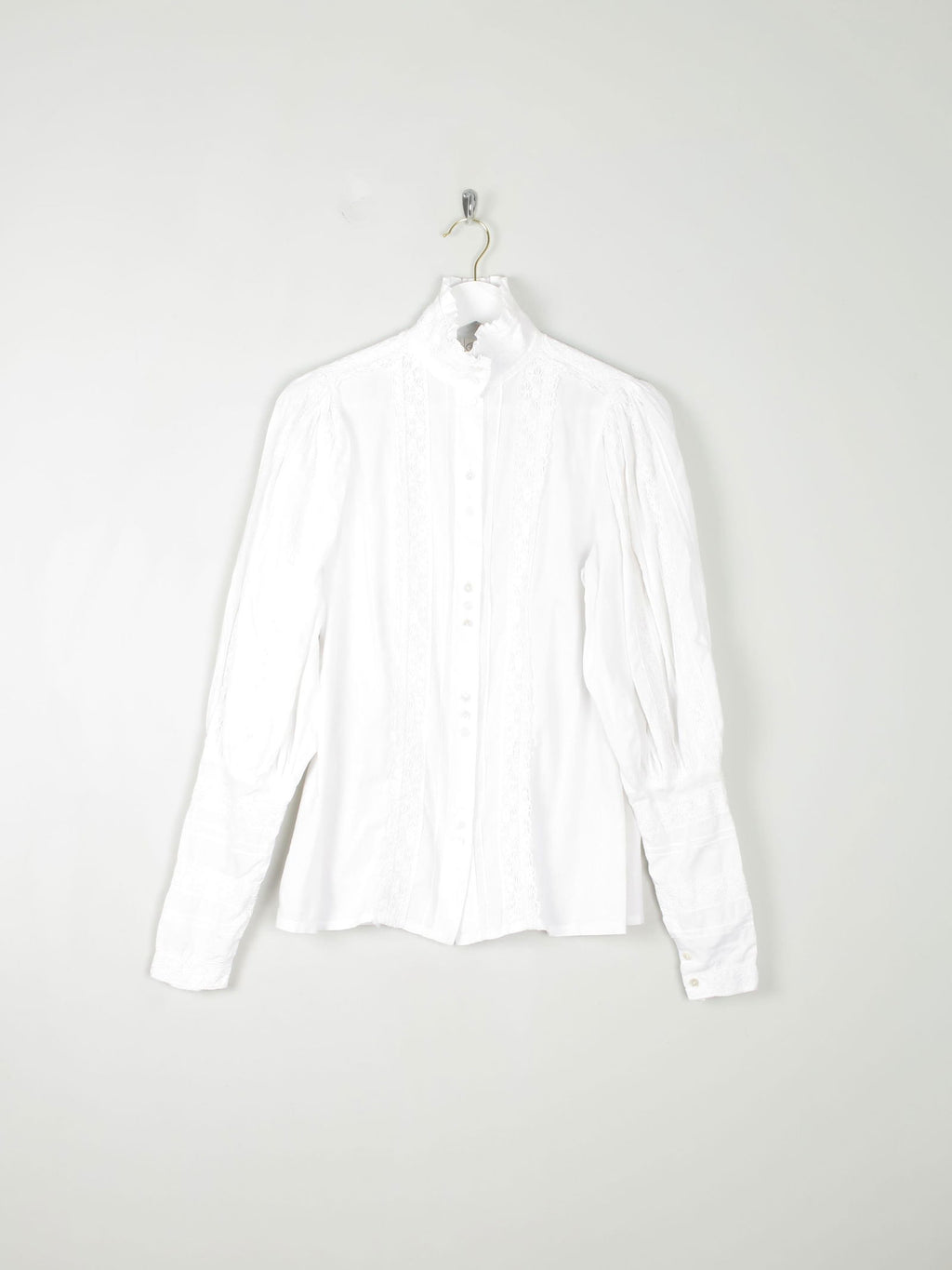 Vintage Cream Laura Ashley Victorian Style Blouse M - The Harlequin