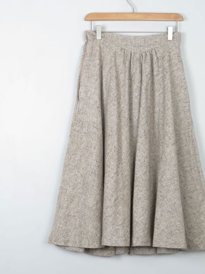 Vintage Cream Melange Tweed Full Skirt 26" XS - The Harlequin