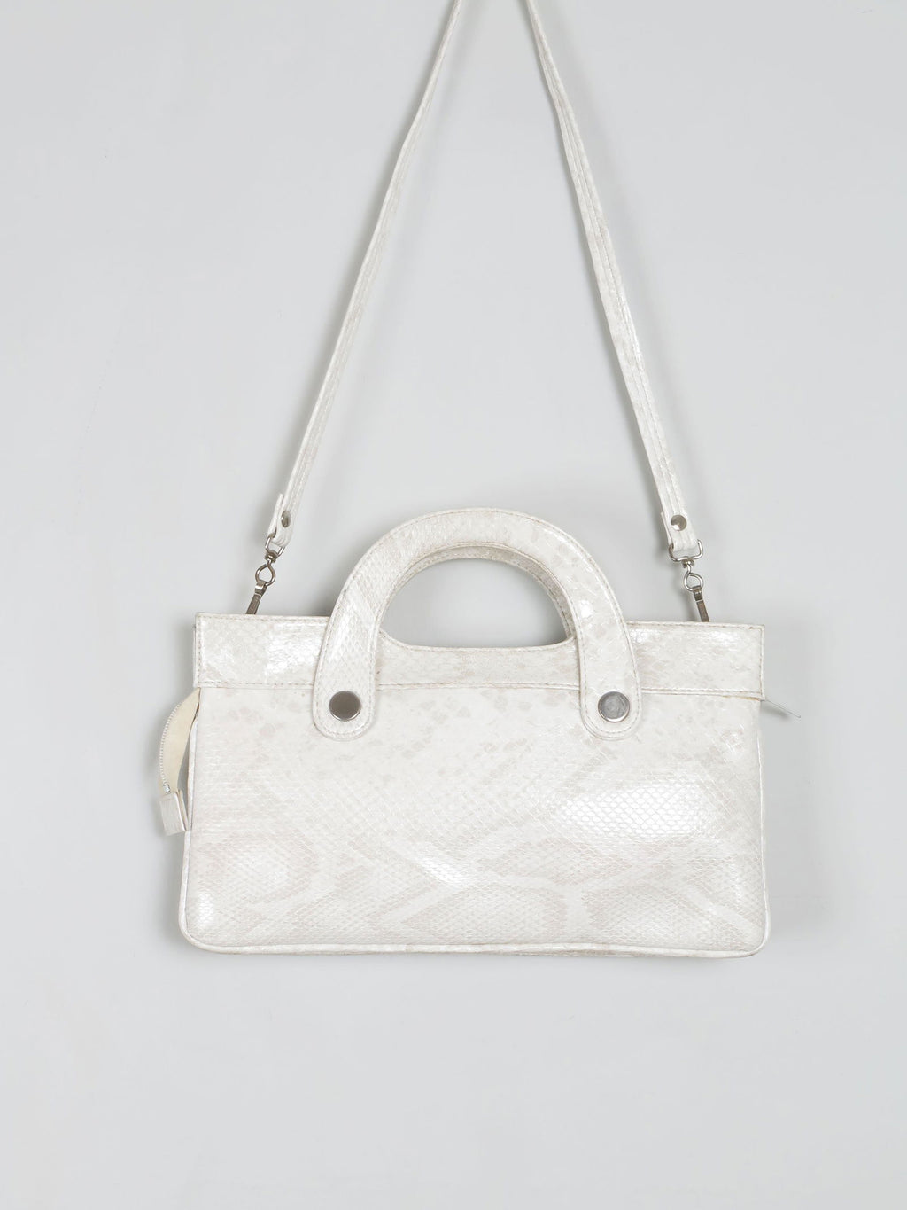 Vintage Cream Mock Crock 1970s Bag With Long Strap - The Harlequin