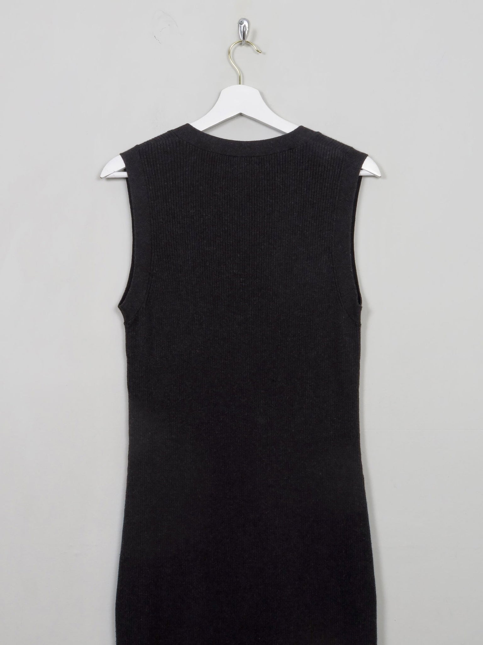 Vintage Dark Grey Ralph Lauren Ribbed Jumper Dress M/L - The Harlequin