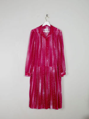 Vintage Dress Pink Semi Sheer Drop Waist M/L - The Harlequin