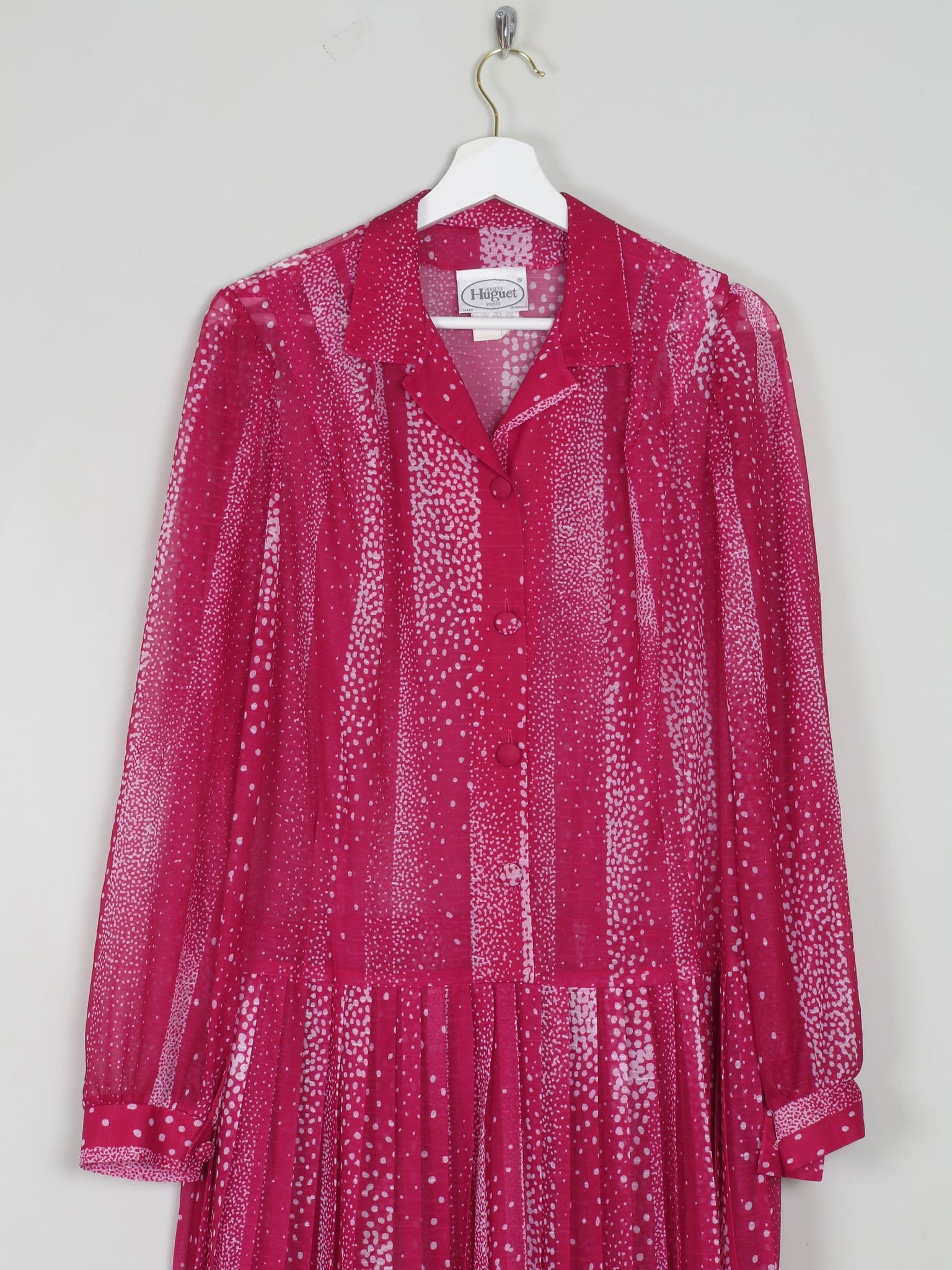 Vintage Dress Pink Semi Sheer Drop Waist M/L - The Harlequin
