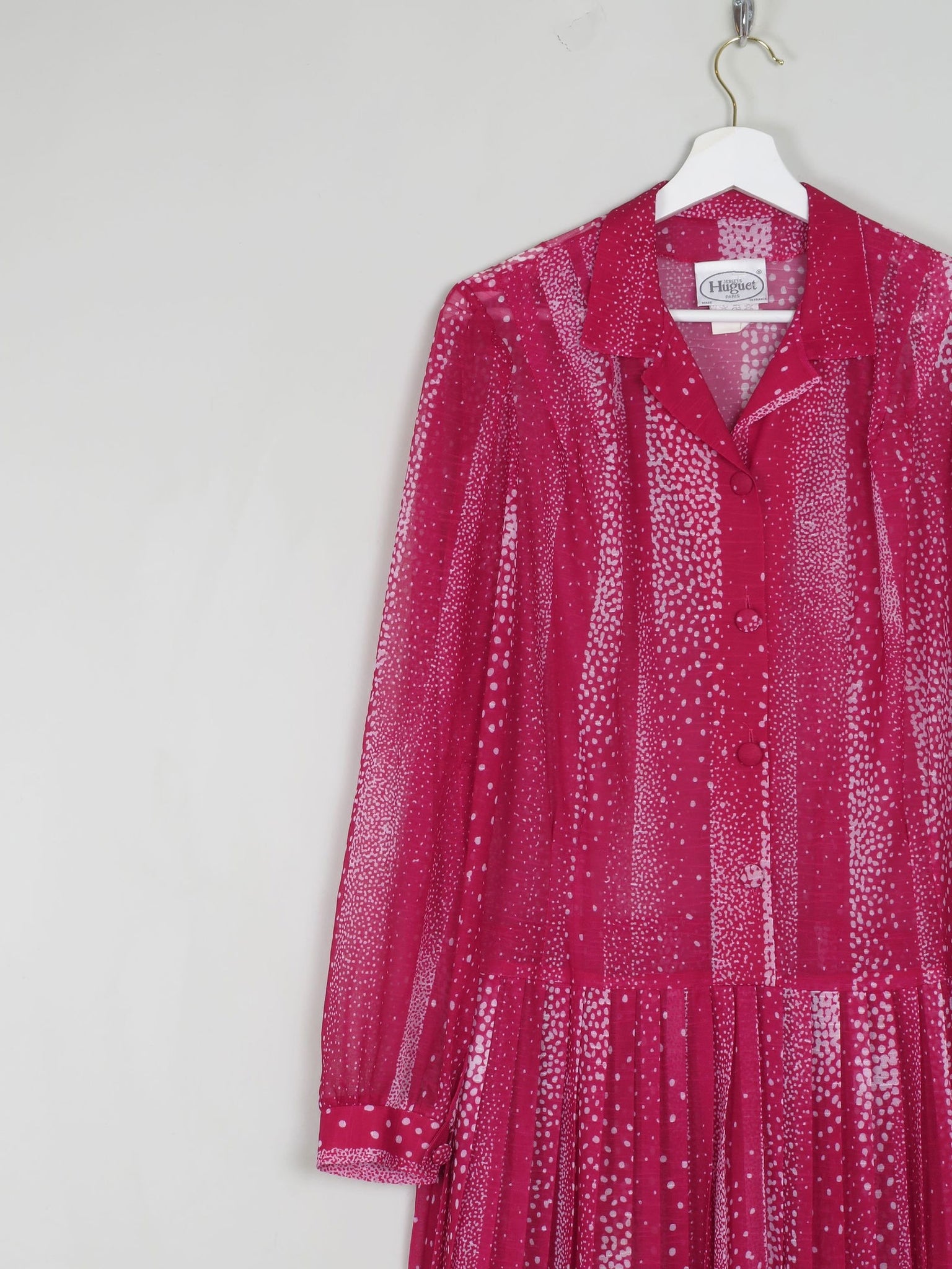 Vintage Dress Pink Semi Sheer Drop Waist M/L - The Harlequin